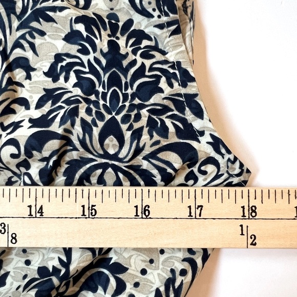 Cupshe Asymmetrical One Shoulder Pleated Blue Damask and Cream Mini Dress Large - Picture 14 of 14